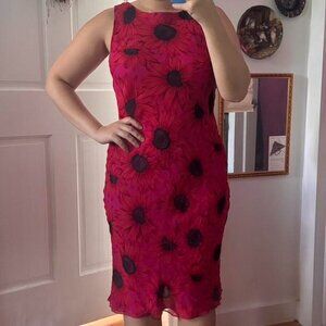 Silk Pink and Black Dress